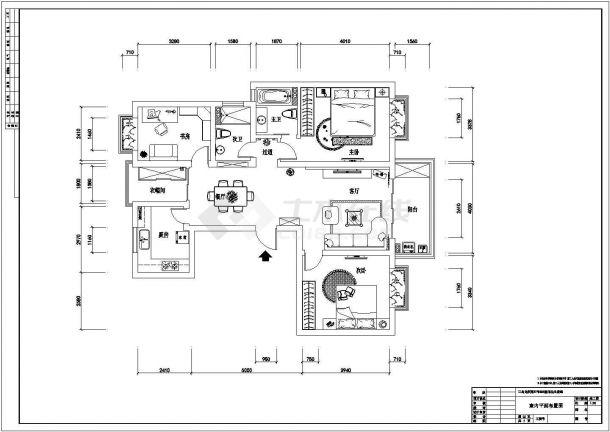 图一某地区三室两厅两卫室内装修设计施工图,包括装饰施工及工艺嗣鼢